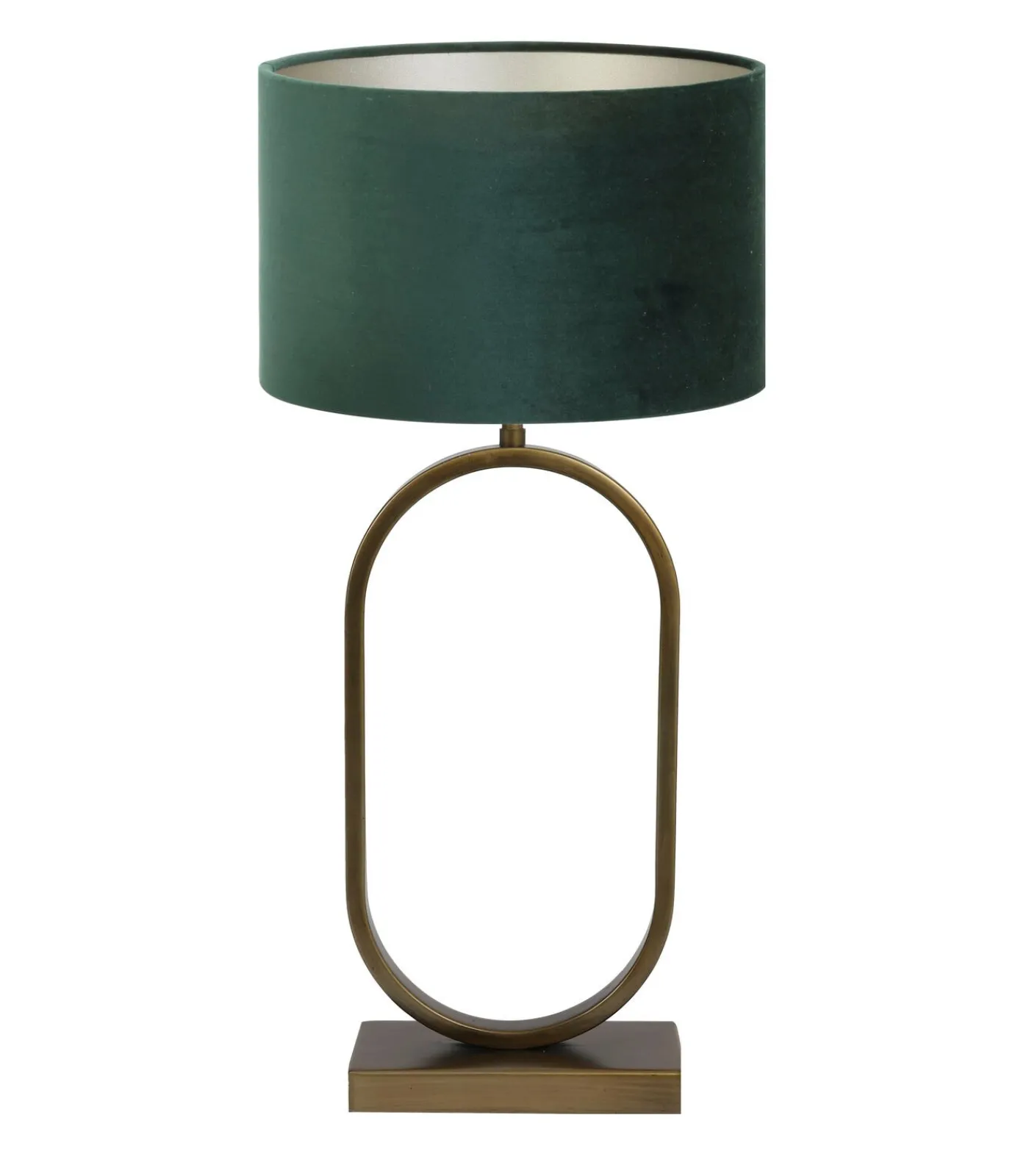Light & Living Tafellamp Jamiri/Velours - Ant, Brons/Donkergroen - Ø30x67cm
