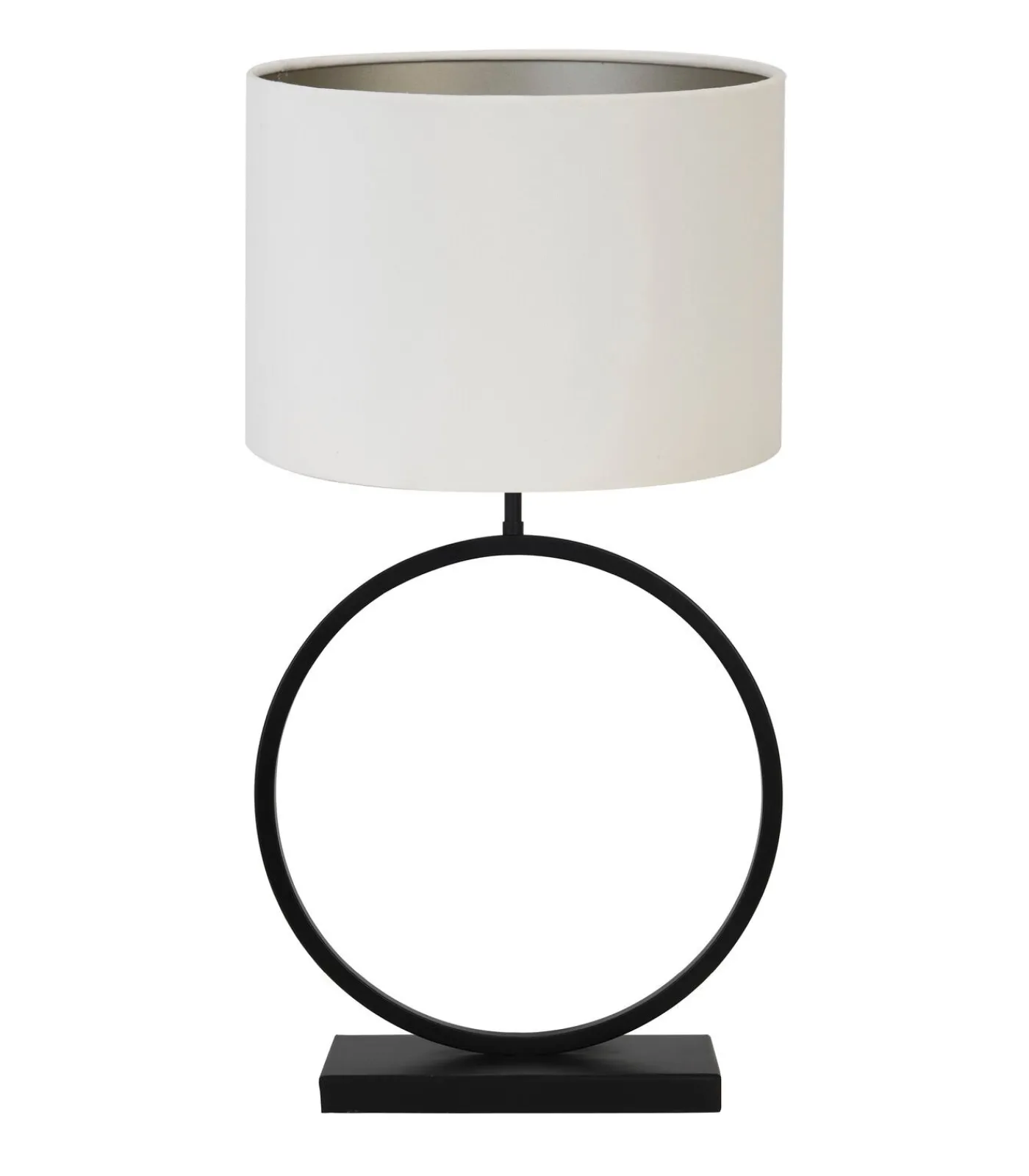 Light & Living Tafellamp Liva/Velours - Zwart/Off white - Ø40x78,5cm