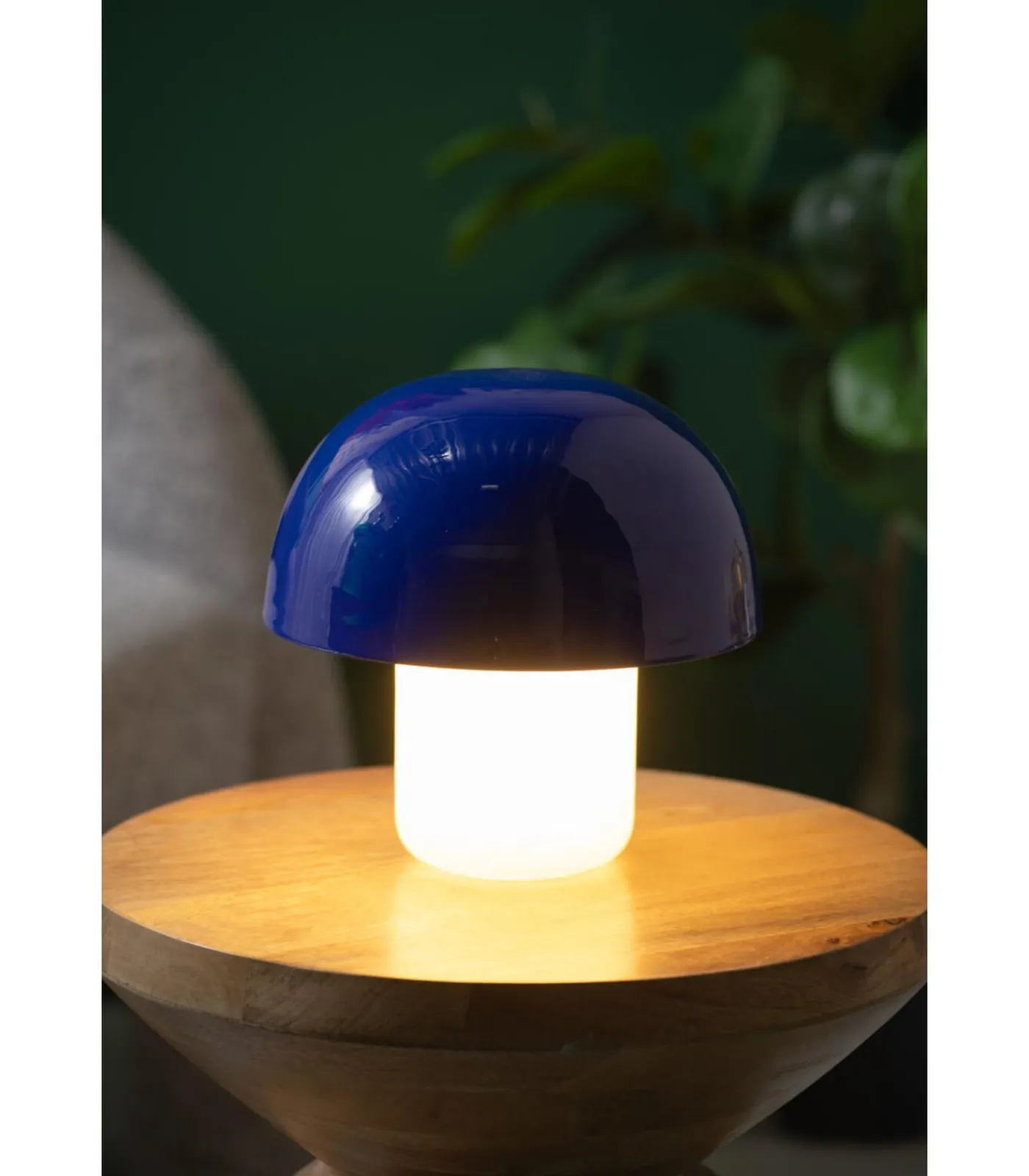 Discount Tafellamp Nuevo Mini Mushroom - Blauw - 20x20x20cm Tafellampen