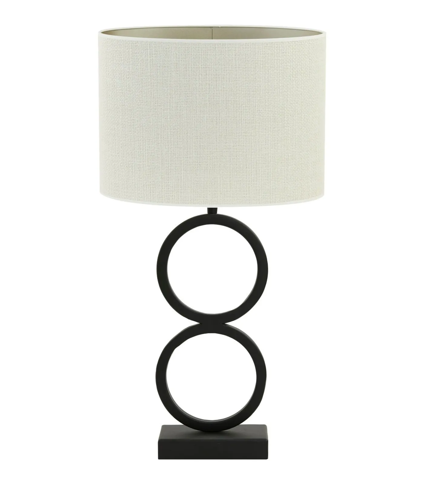 Light & Living Tafellamp Stelios/Saverna Ovaal - Zwart/Eiwit - Ø30x62cm