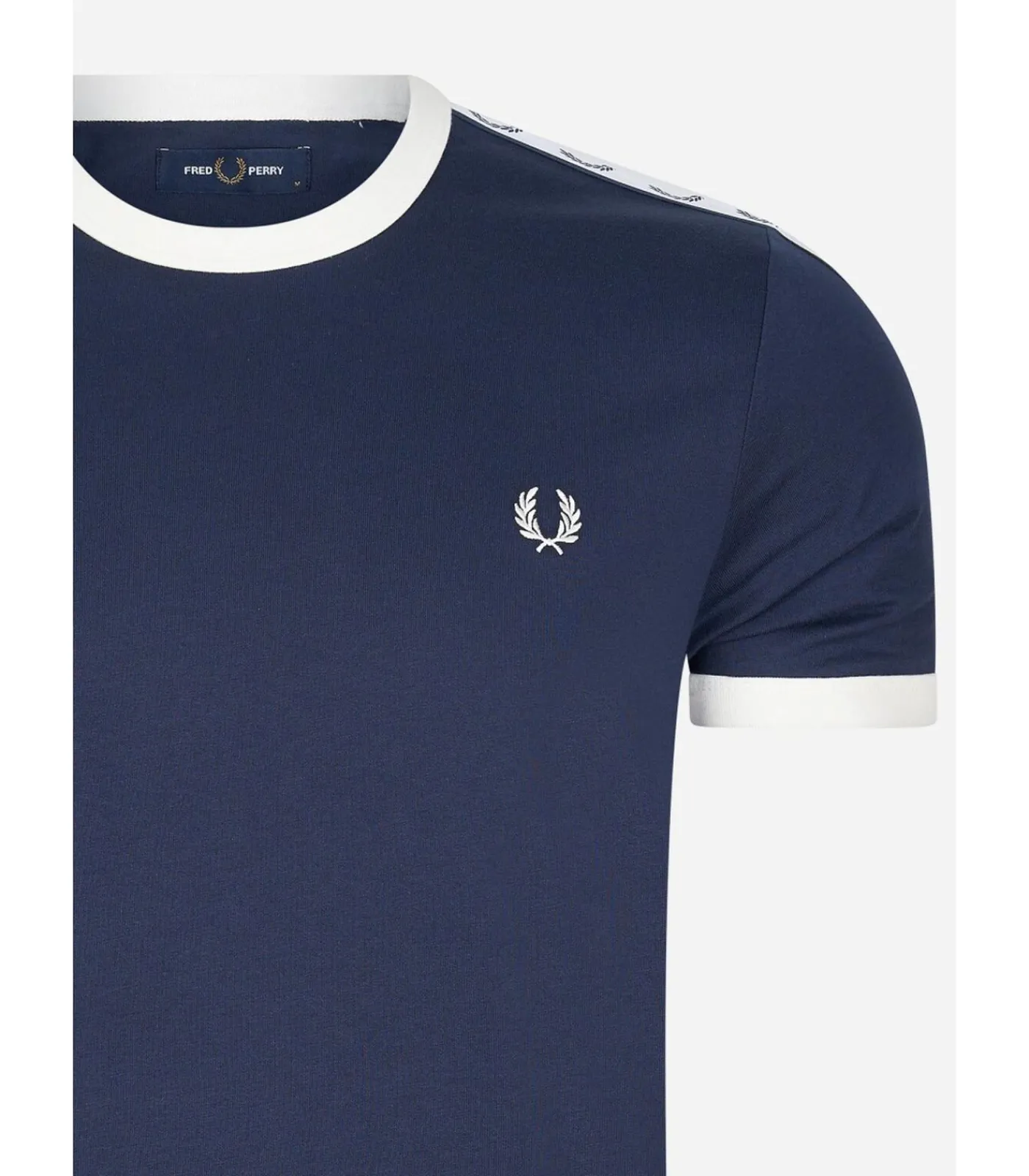 Heren Fred Perry Taped ringer t-shirt - carbon