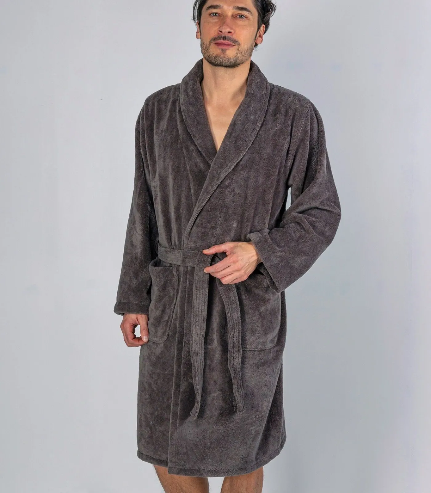 Hot Teddy Badjas Donkergrijs Heren Badjassen