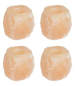 Outlet Teelicht houders 4 pcs Roze Steen Kaarsen & Kaarshouders