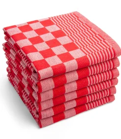 Online Theedoek Clean & Tidy Rood - 6 stuks Keuken- & Tafellinnen