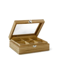 Bredemeijer Theedoos Bamboe 6-vaks met venster