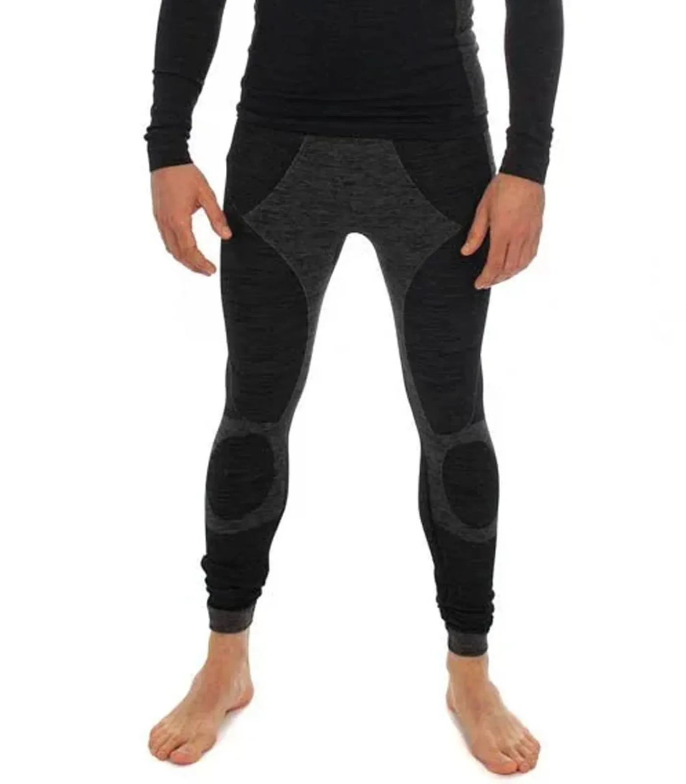 Online Thermo Legging Heren Premium Zwart Melange Heren Thermisch Ondergoed