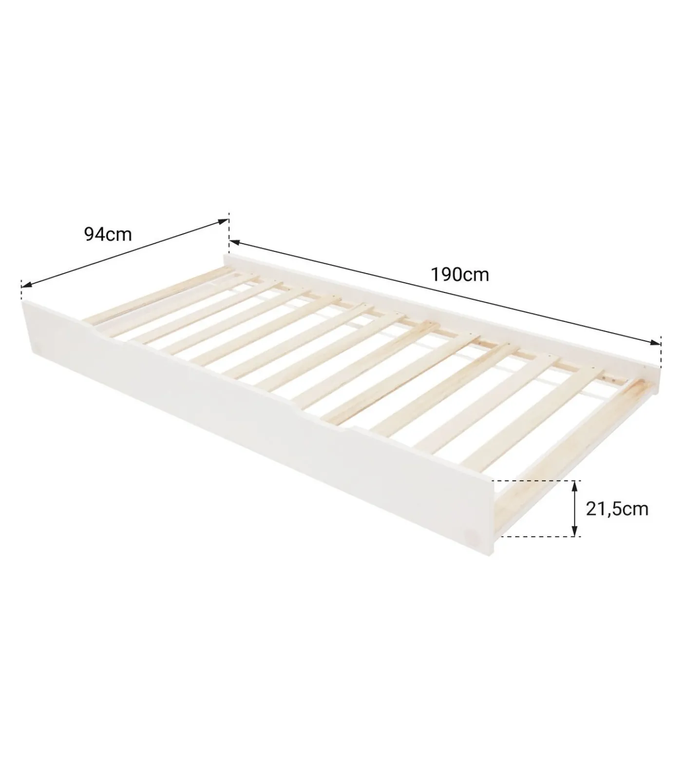 Kinderen HAPPY GARDEN Tiroir-lit blanc