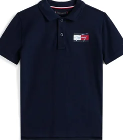 New Tommy Script Flag Polo Ss Kinderen T-Shirts & Polo's
