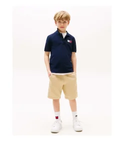 New Tommy Script Flag Polo Ss Kinderen T-Shirts & Polo's