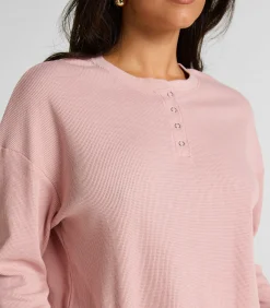 DAMES Hunkemöller Top van wafelstof Henley