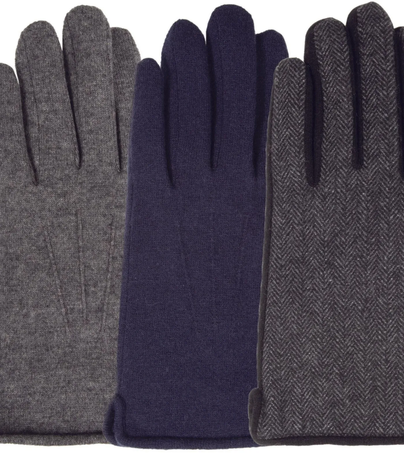 Heren ISOTONER Touchhandschoenen in visgraatwol voor heren