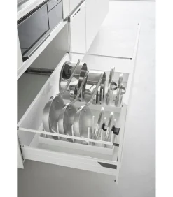 YAMAZAKI Tower Deksel & pannenhouder verstelbaar - Wit