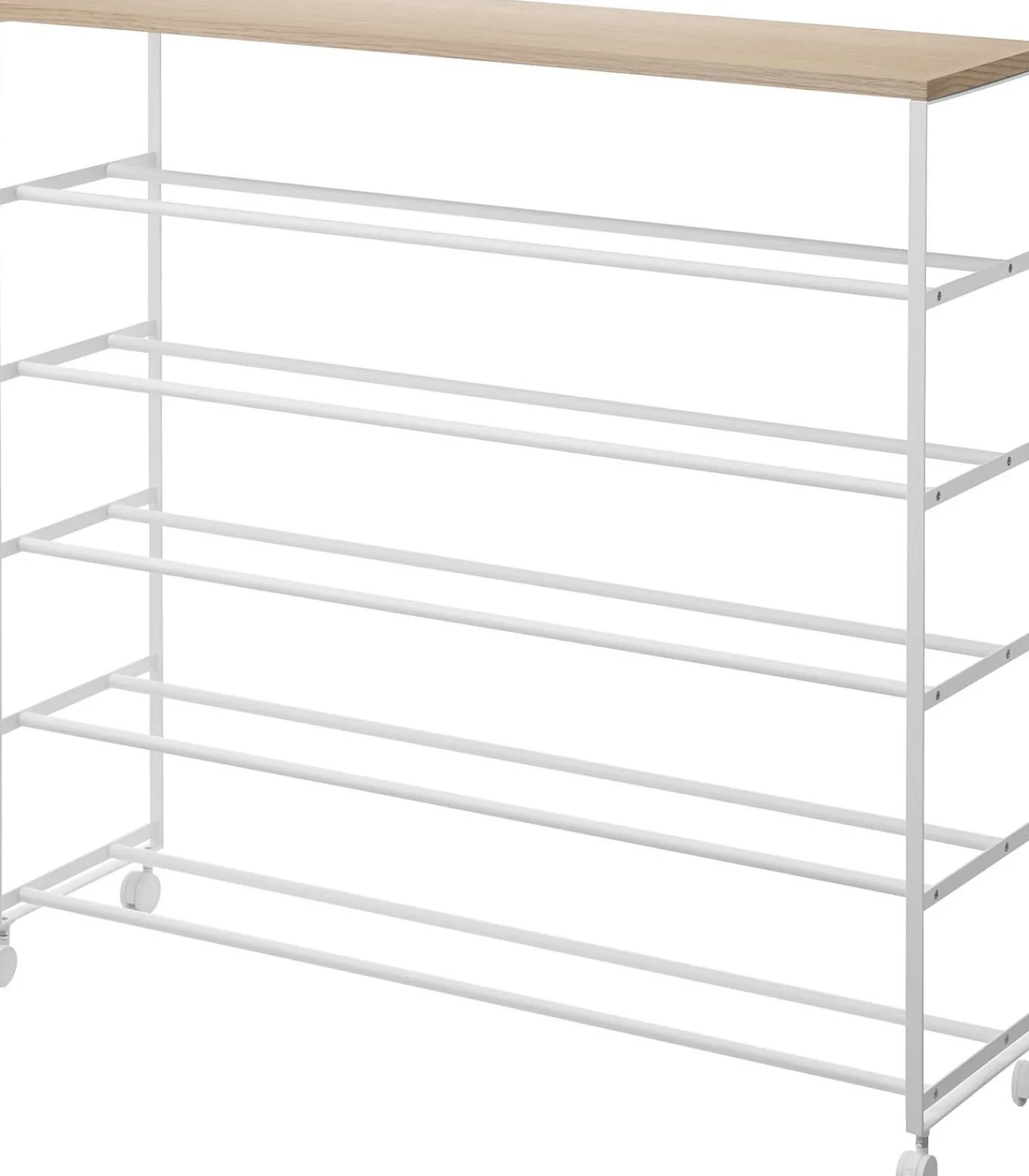 Clearance Tower Schoenenrek op wielen 5-laags - Wit Organiseren