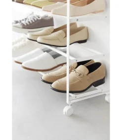 Clearance Tower Schoenenrek op wielen 5-laags - Wit Organiseren