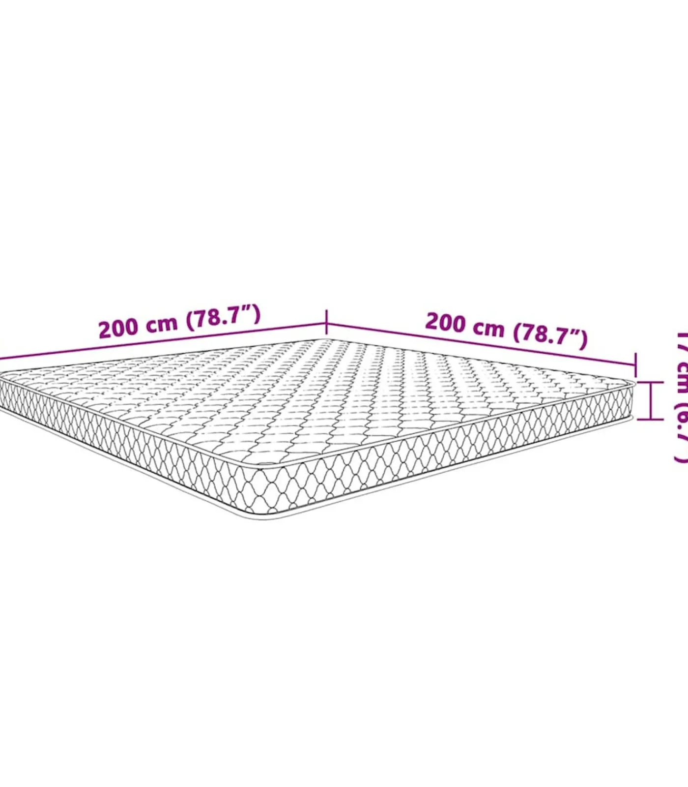 Best Traagschuimmatras 200x200x17 cm Zacht wit Matrasbeschermer