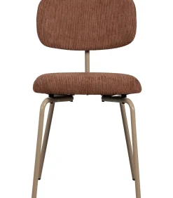 WOOOD Travis Eetkamerstoelen - Polyester - Bruin - Set van 6