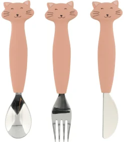 Clearance Siliconen Eetset - Mrs. Cat, 3st. Bestek