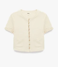 DAMES Koton Trui Korte Mouwen Ronde Hals Ruches