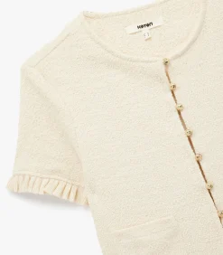 DAMES Koton Trui Korte Mouwen Ronde Hals Ruches