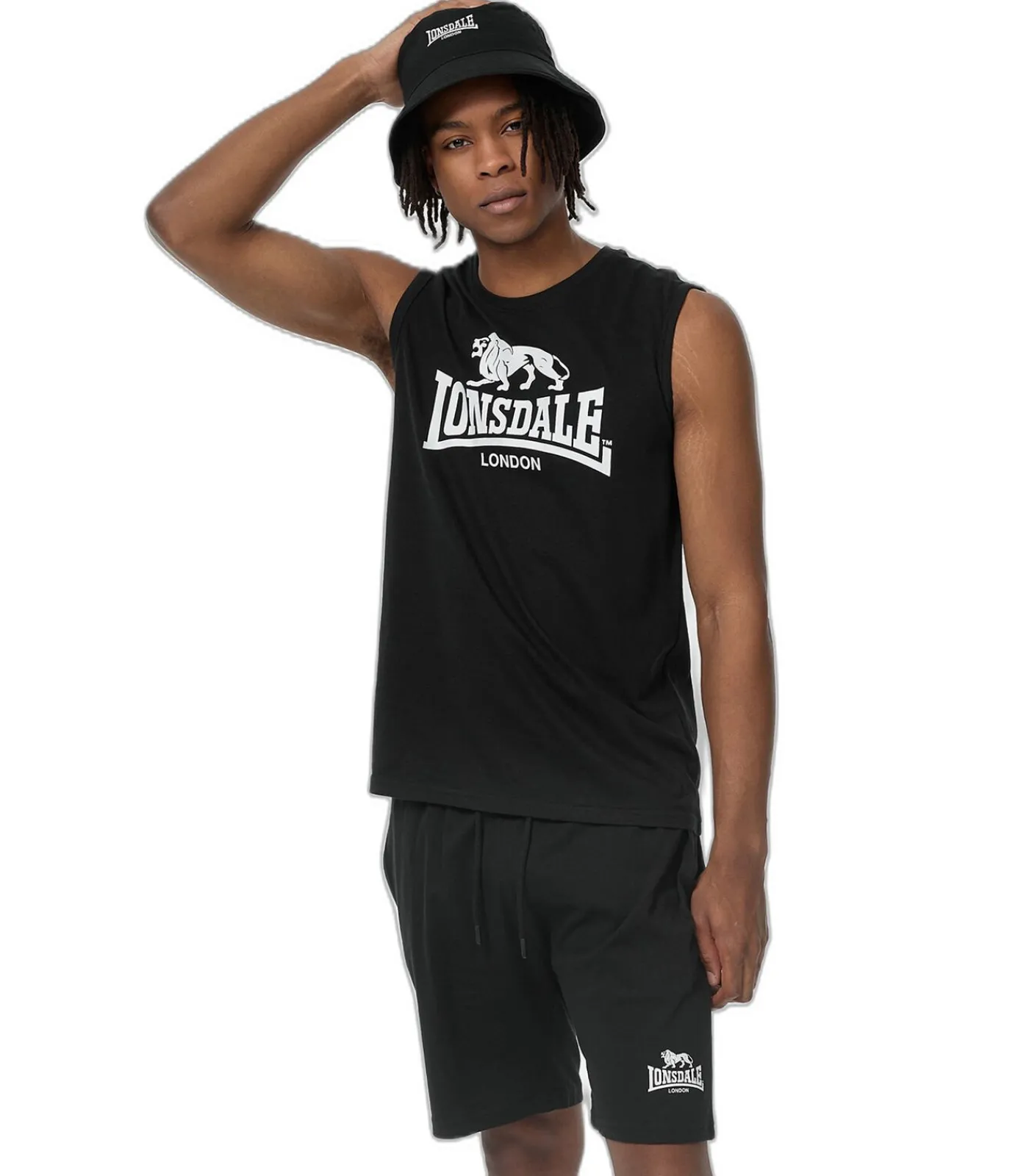 Heren Lonsdale T-shirt en shortset Allanton