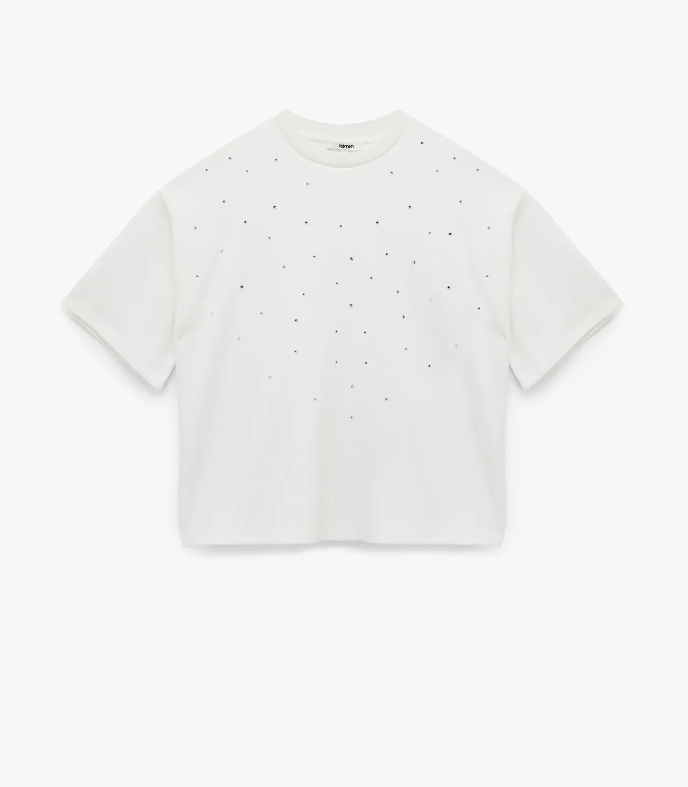 Outlet T-shirt Korte Mouwen Ronde Hals Met Strassdetail DAMES T-Shirts & Tops