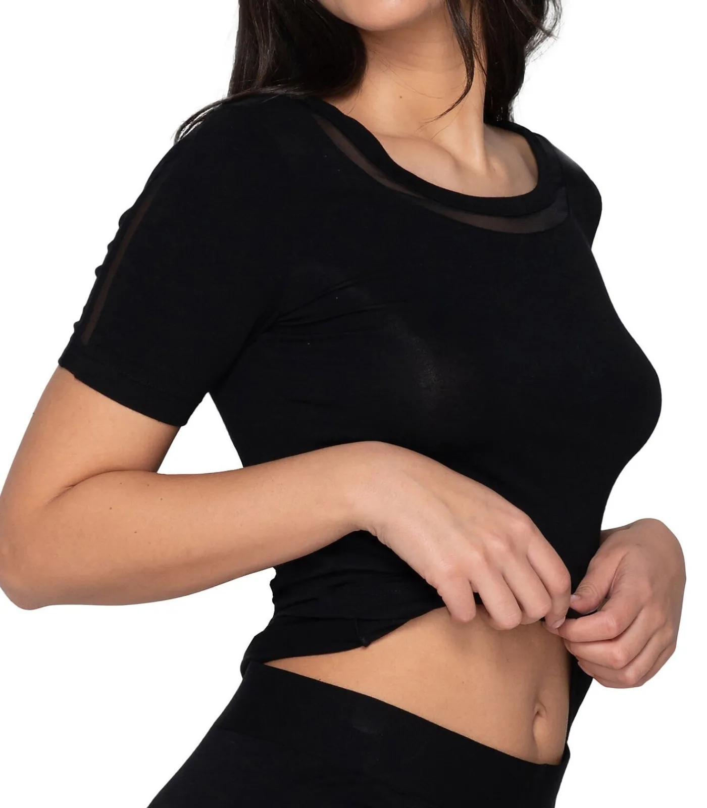 DAMES LUNA T-shirt met slipe mouwen Cotton Touch