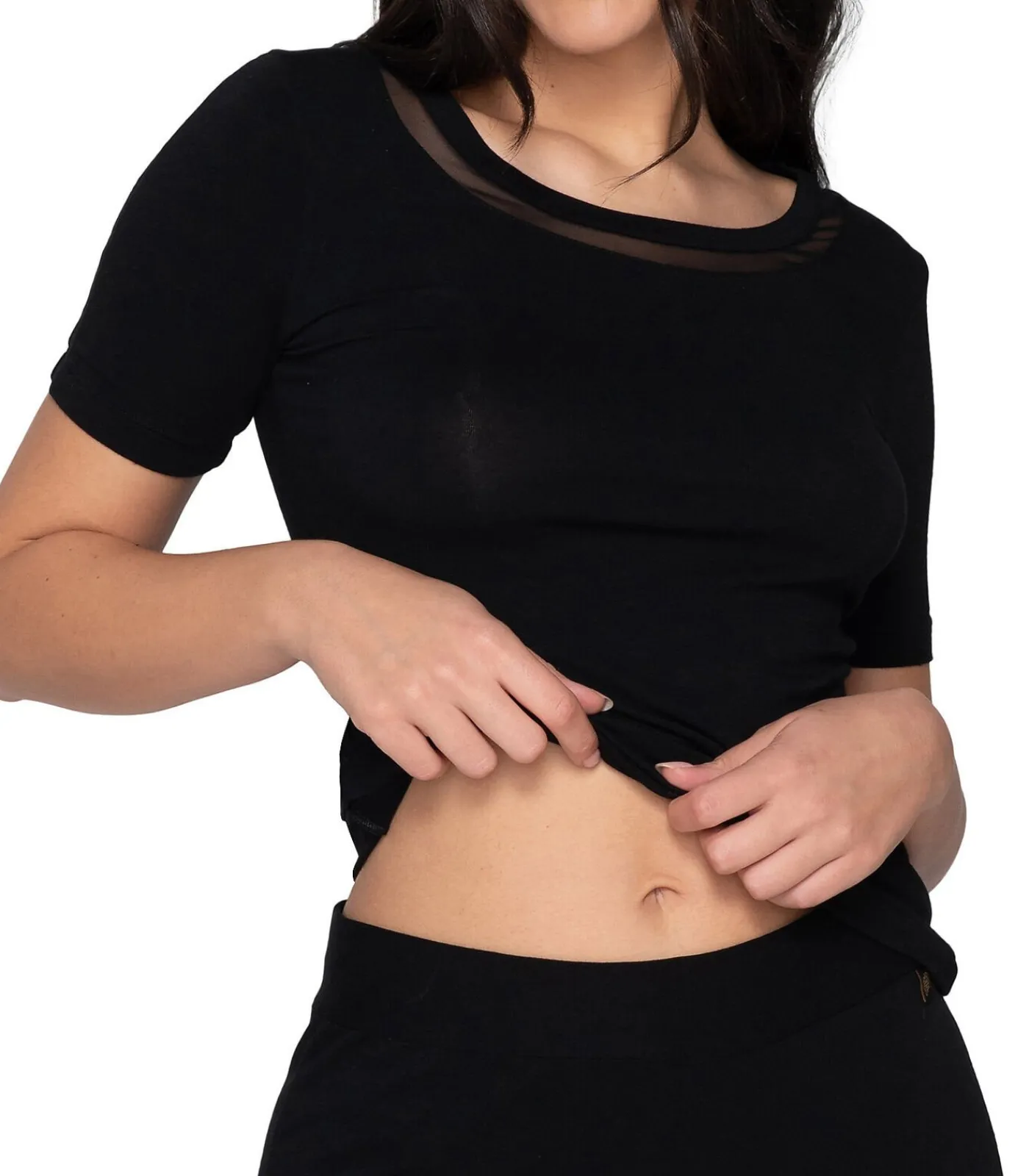 DAMES LUNA T-shirt met slipe mouwen Cotton Touch