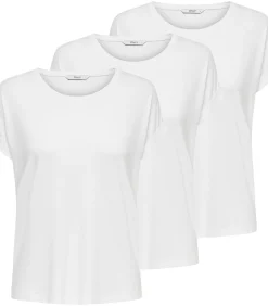 Outlet T-shirt ONLMOSTER O-NECK TOP 3P Set van 3 DAMES T-Shirts & Tops