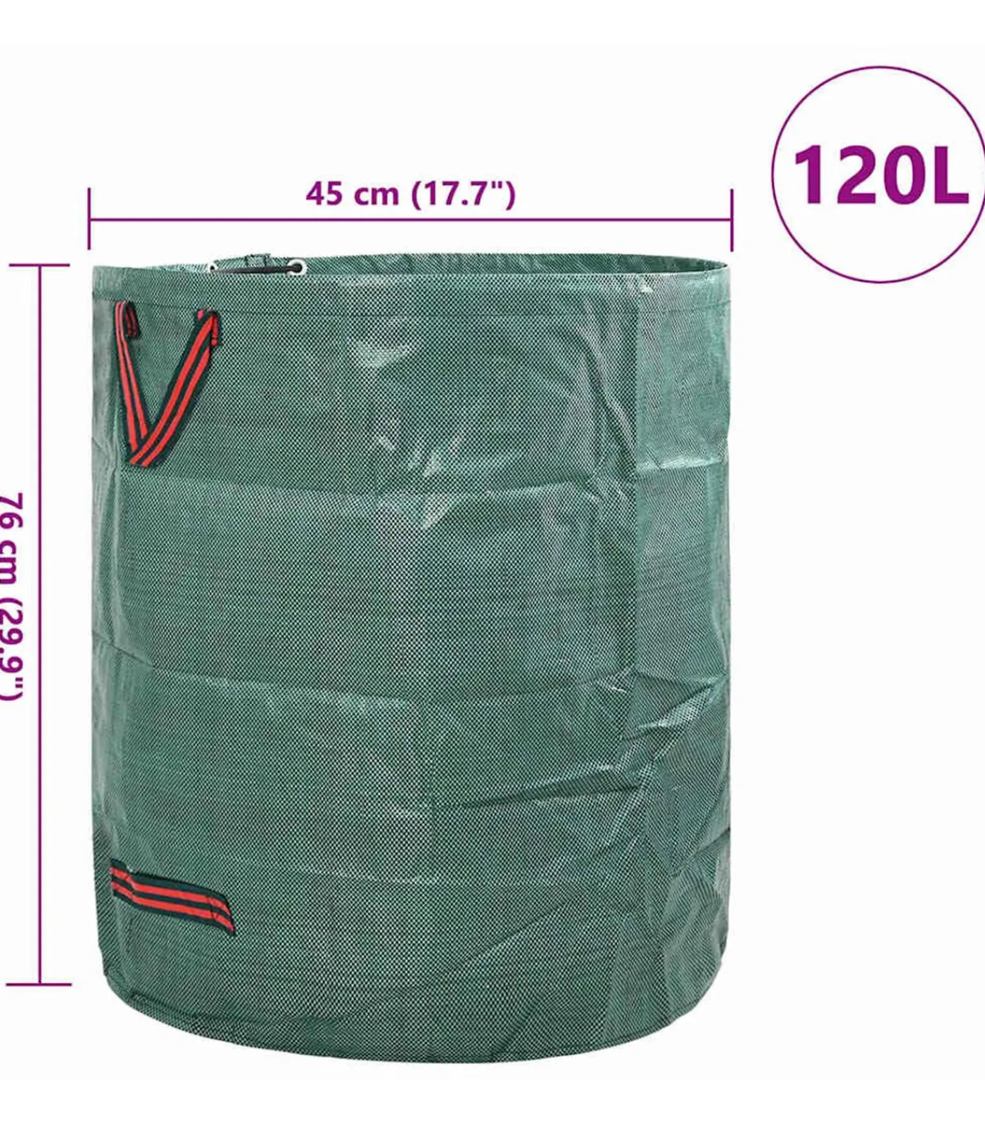 vidaXL Tuinafvalzakken 12 pcs Groen 45 x 45 x 76 cm Polypropyleen
