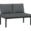 vidaXL Tuinbank met kussens aluminium zwart