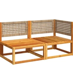 vidaXL Tuinbank met kussens 2-zits acaciahout & rotan