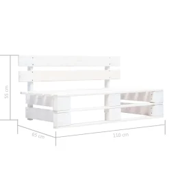 Outlet Tuinbank pallet hout wit Tuinmeubelen