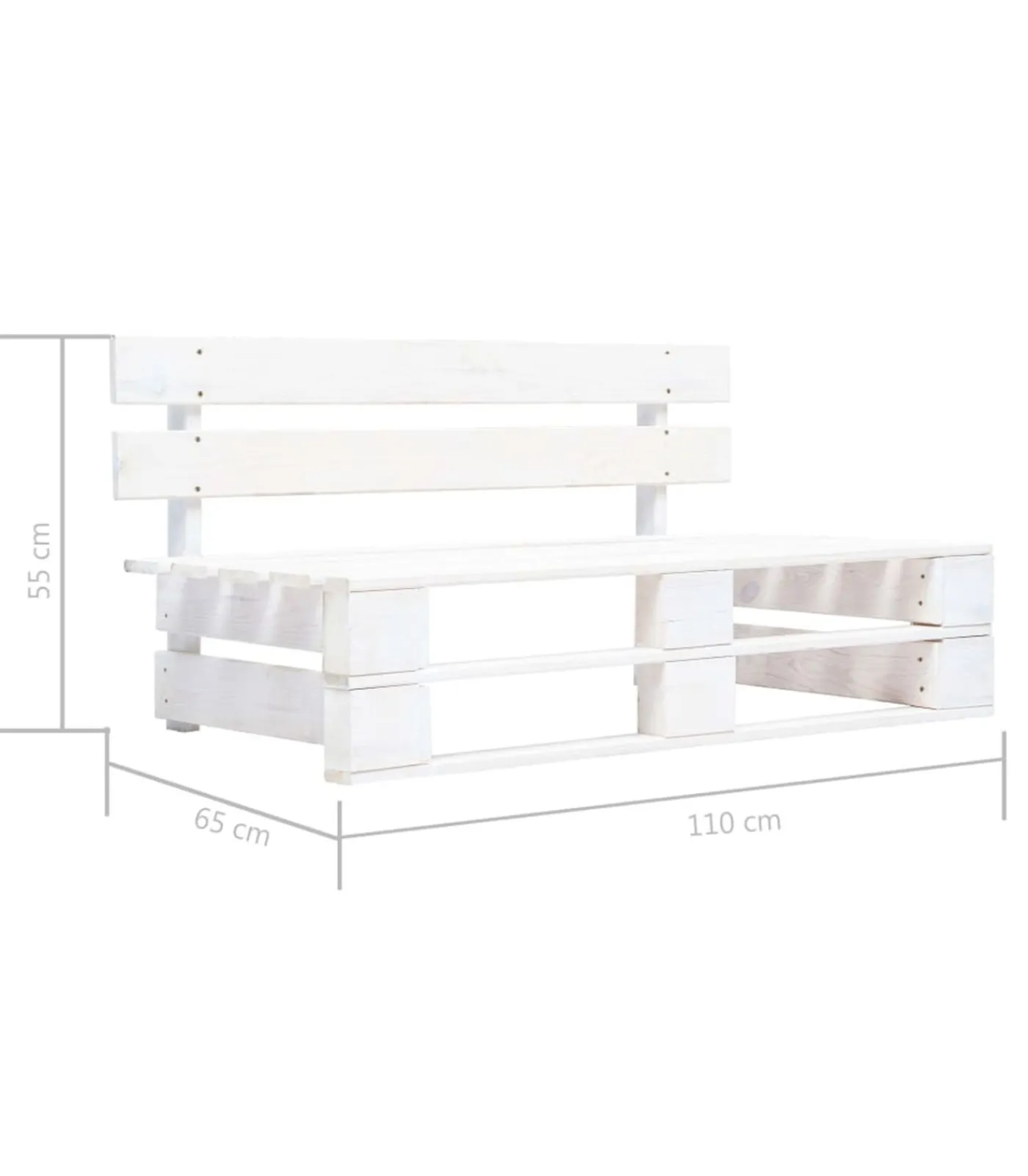 Outlet Tuinbank pallet hout wit Tuinmeubelen