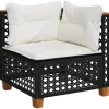 Hot Tuinhoekbank met kussens poly rattan zwart Tuinmeubelen