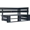 vidaXL Tuinhoekbank pallet hout zwart