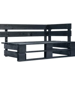 vidaXL Tuinhoekbank pallet hout zwart