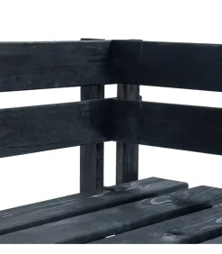 vidaXL Tuinhoekbank pallet hout zwart