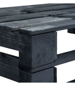 vidaXL Tuinhoekbank pallet hout zwart