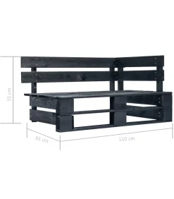 vidaXL Tuinhoekbank pallet hout zwart