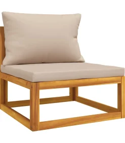 Clearance Tuinmiddenbank met kussens massief acaciahout Tuinmeubelen