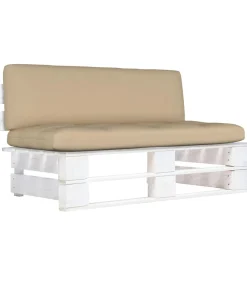 Best Tuinmiddenbank pallet geïmpregneerd grenenhout wit Tuinmeubelen