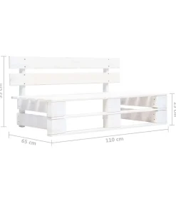 Hot Tuinmiddenbank pallet geïmpregneerd grenenhout wit Tuinmeubelen
