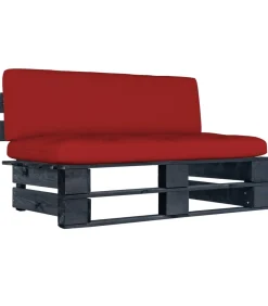 vidaXL Tuinmiddenbank pallet zwart geïmpregneerd grenenhout