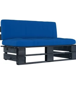 New Tuinmiddenbank pallet zwart geïmpregneerd grenenhout Tuinmeubelen