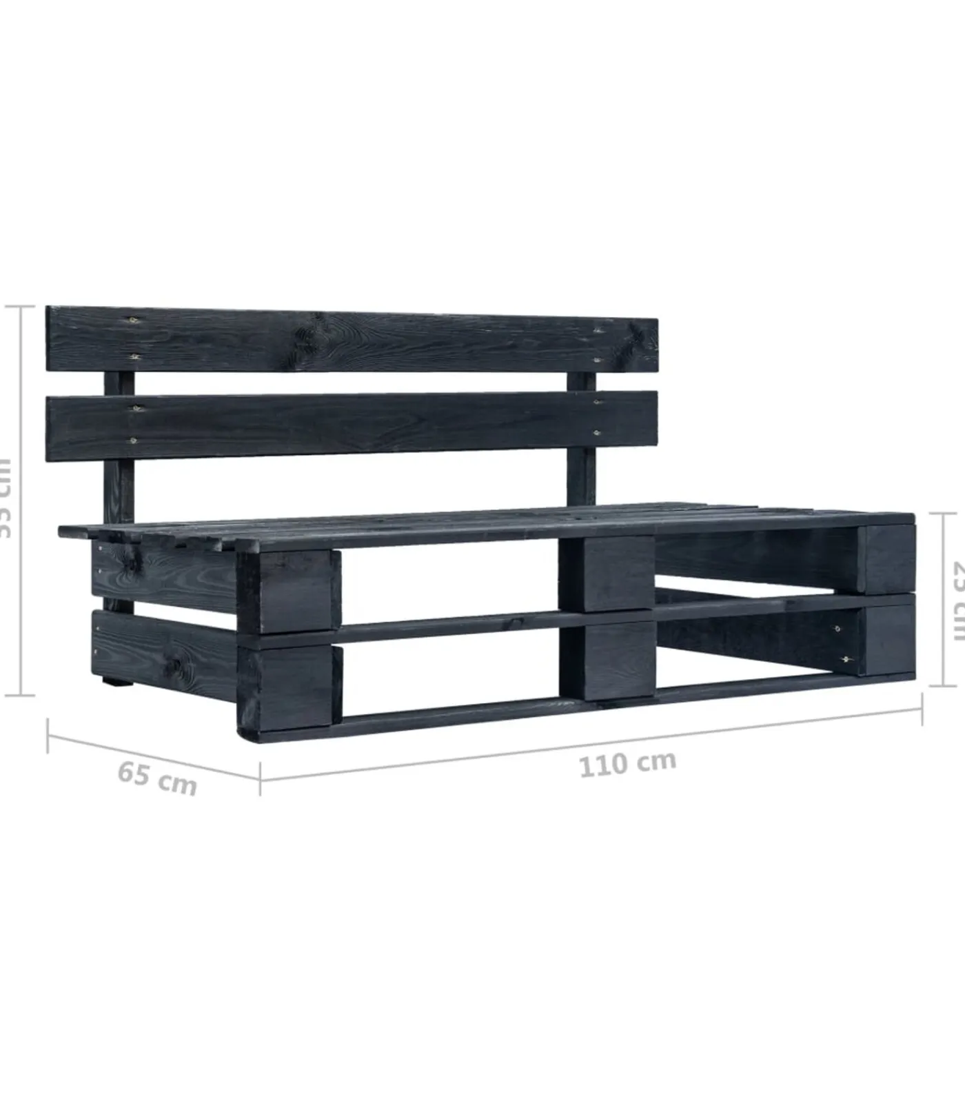 New Tuinmiddenbank pallet zwart geïmpregneerd grenenhout Tuinmeubelen