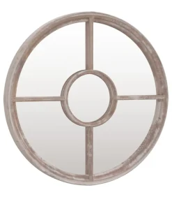 Hot Tuinspiegel rond 60x4 cm ijzer zandkleurig Spiegels