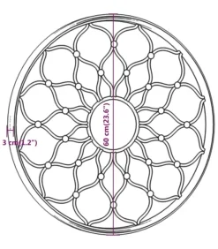 vidaXL Tuinspiegel rond 60x3 cm ijzer zandkleurig