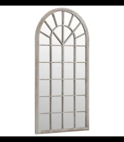 vidaXL Tuinspiegel 90x45 cm ijzer zandkleurig