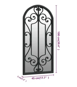 Discount Tuinspiegel 100x45 cm ijzer zwart Spiegels