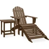 Hot Tuinstoel Adirondack voetenbank tafel massief vurenhout bruin Tuinmeubelen